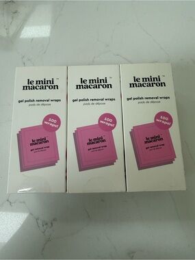 Le Mini Macaron Pink Gel Polish Removal Wraps - 3 Pack